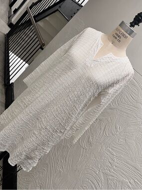 Eileen Fisher Organic Cotton Textured Voil Box Tunic